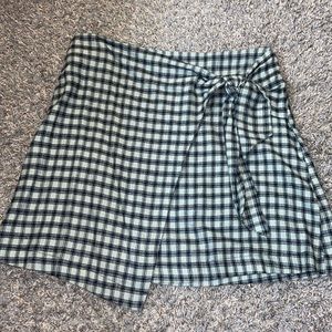 Mint plaid bow skirt
